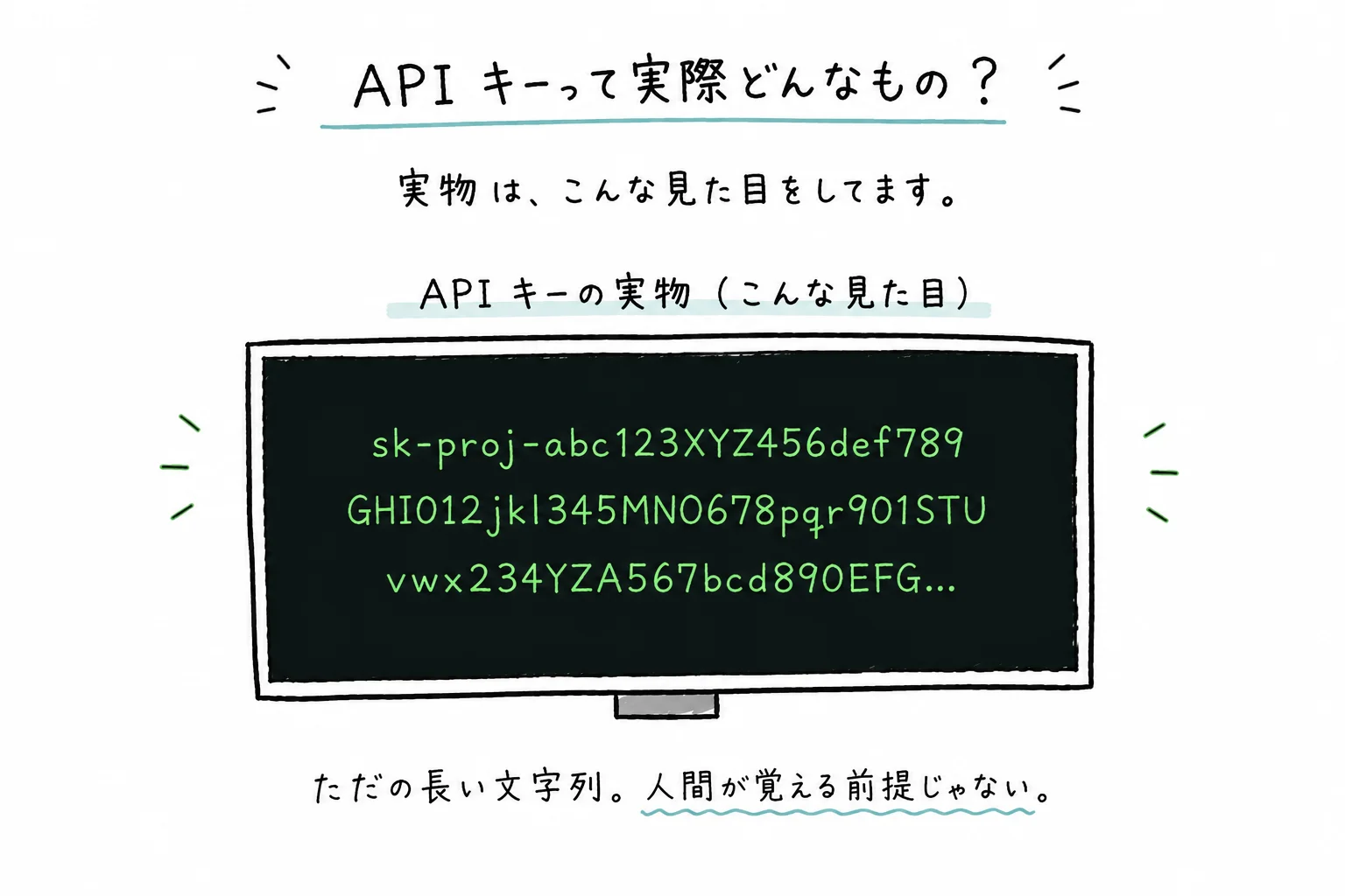 API キーの実物(sk-... の形)