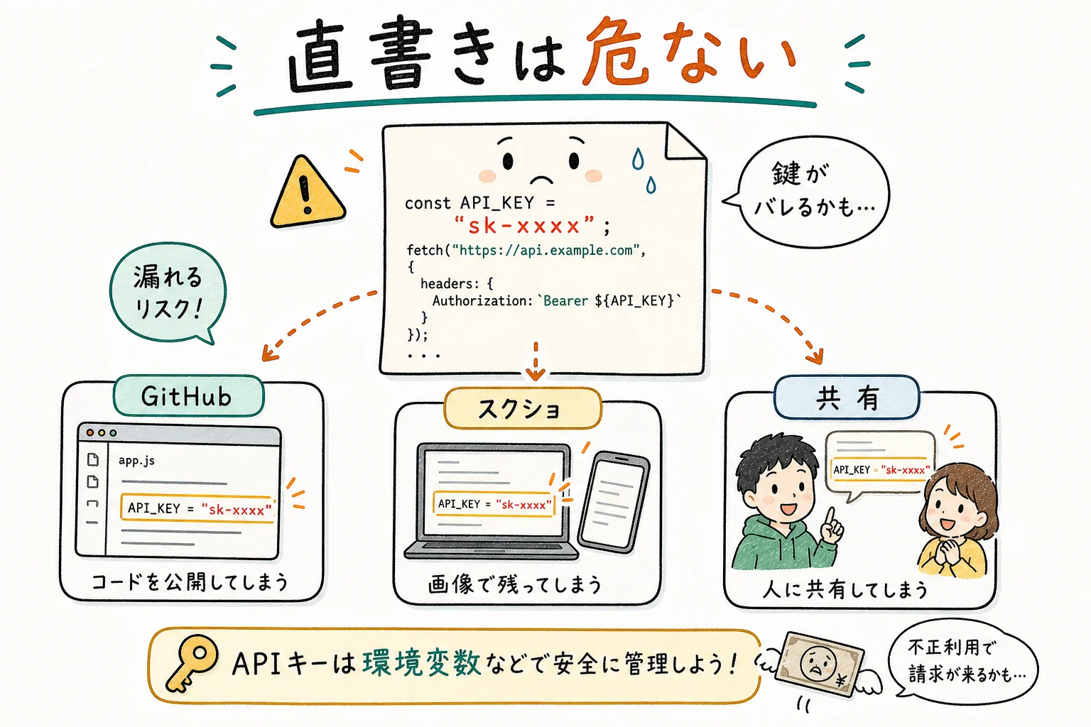 コードに鍵を直書きする危険