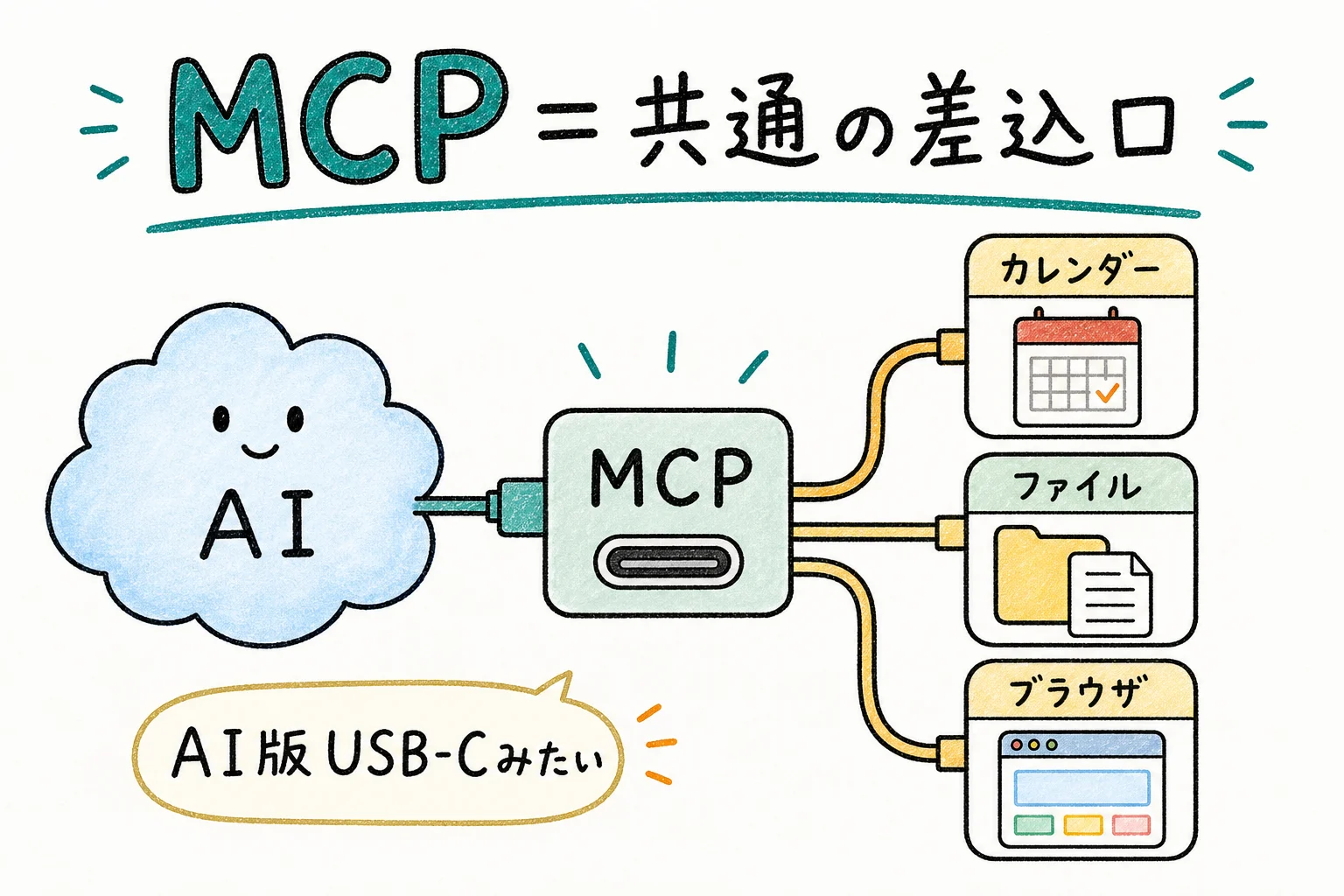 MCP＝AIの共通差込口（USB-C）