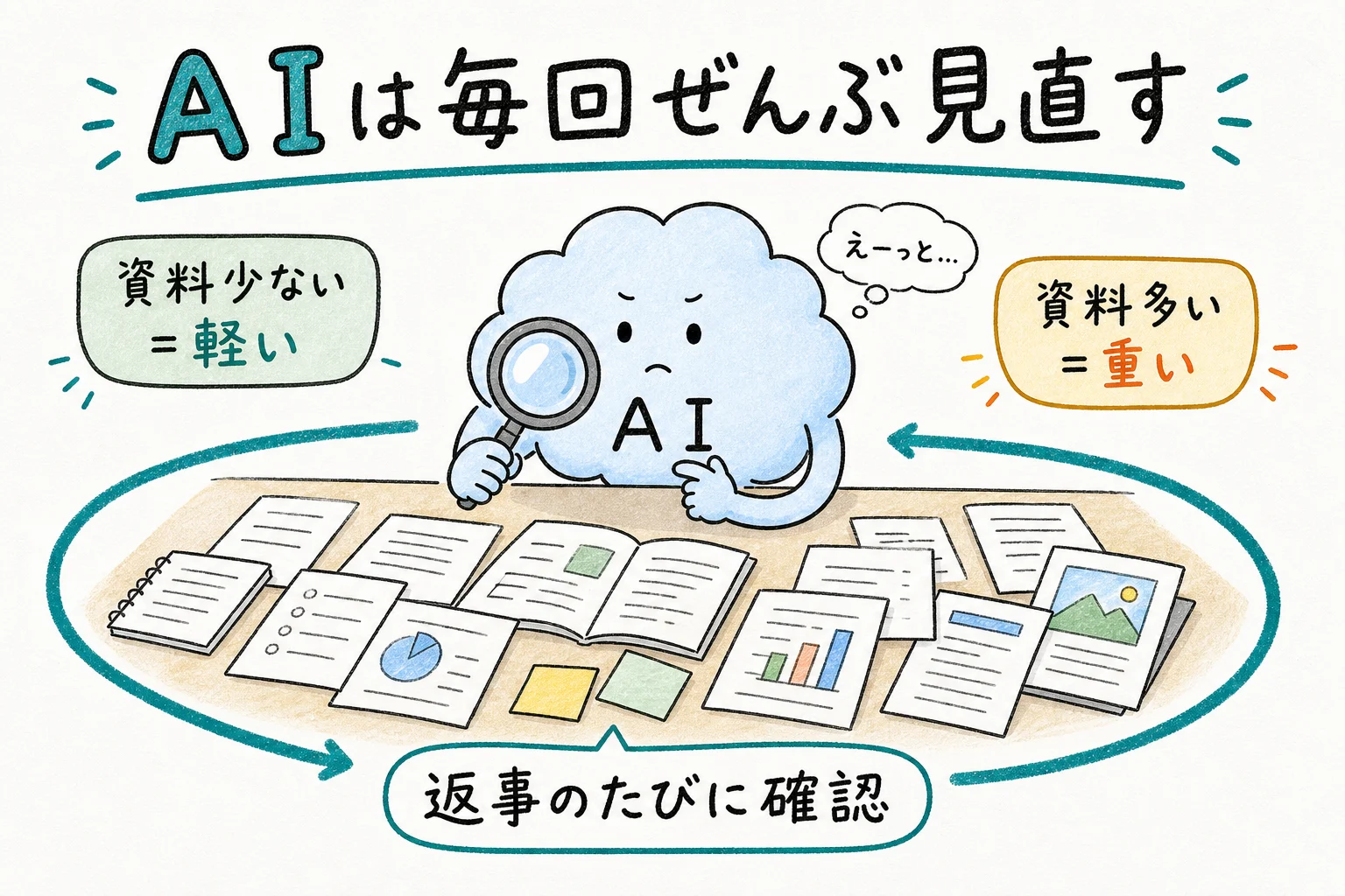 AIは応答のたびに机の上を全部見渡している