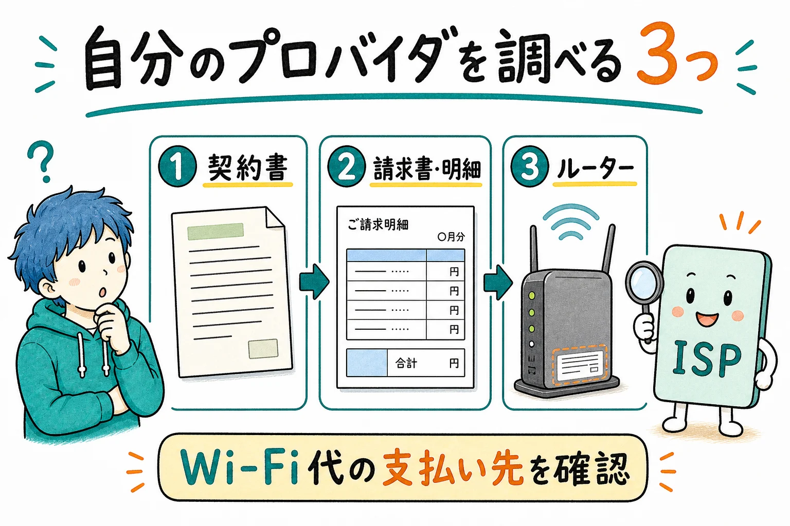 自分のプロバイダの調べ方