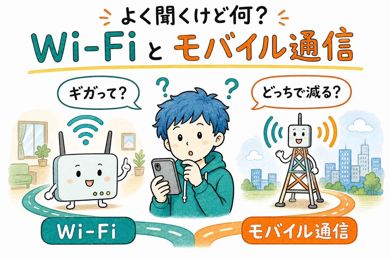 よく聞くけど何? Wi-Fi と モバイル通信