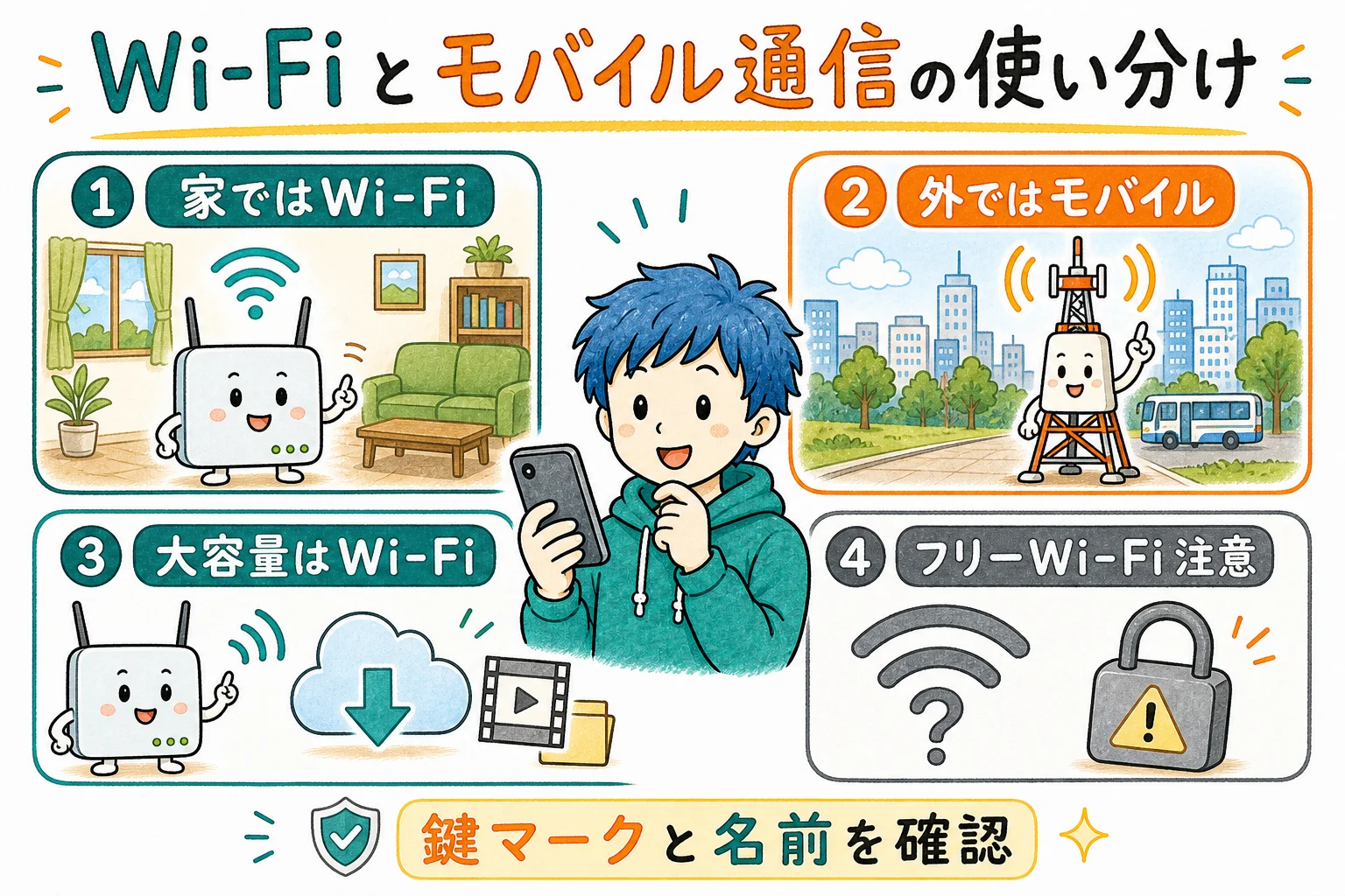 Wi-Fiとモバイル通信の使い分け