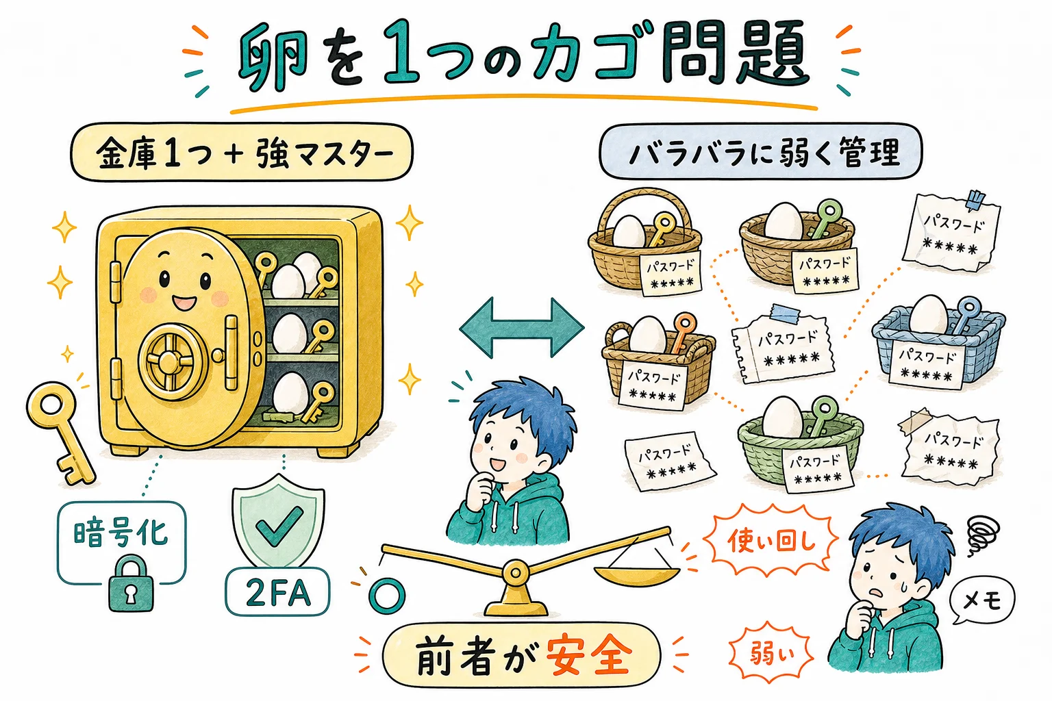 卵を一つのカゴに問題への回答