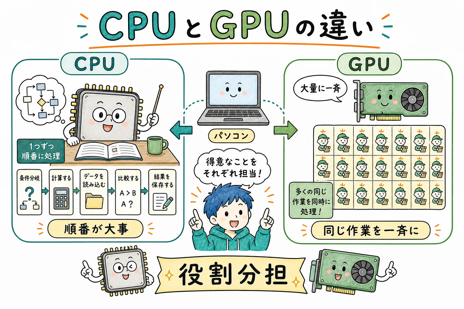 CPUとGPUの役割分担