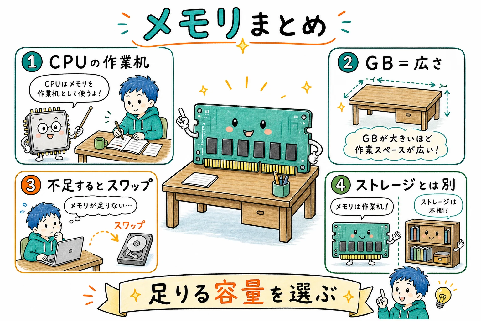 メモリのすべて、これ1枚で
