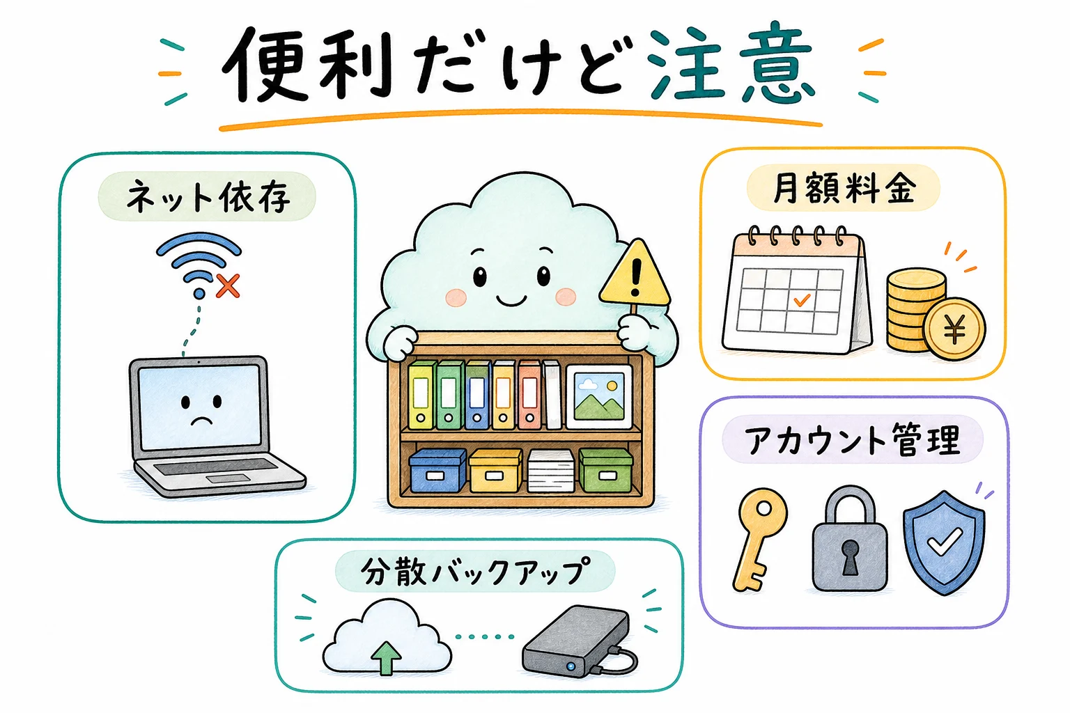 クラウドストレージの3つの注意点