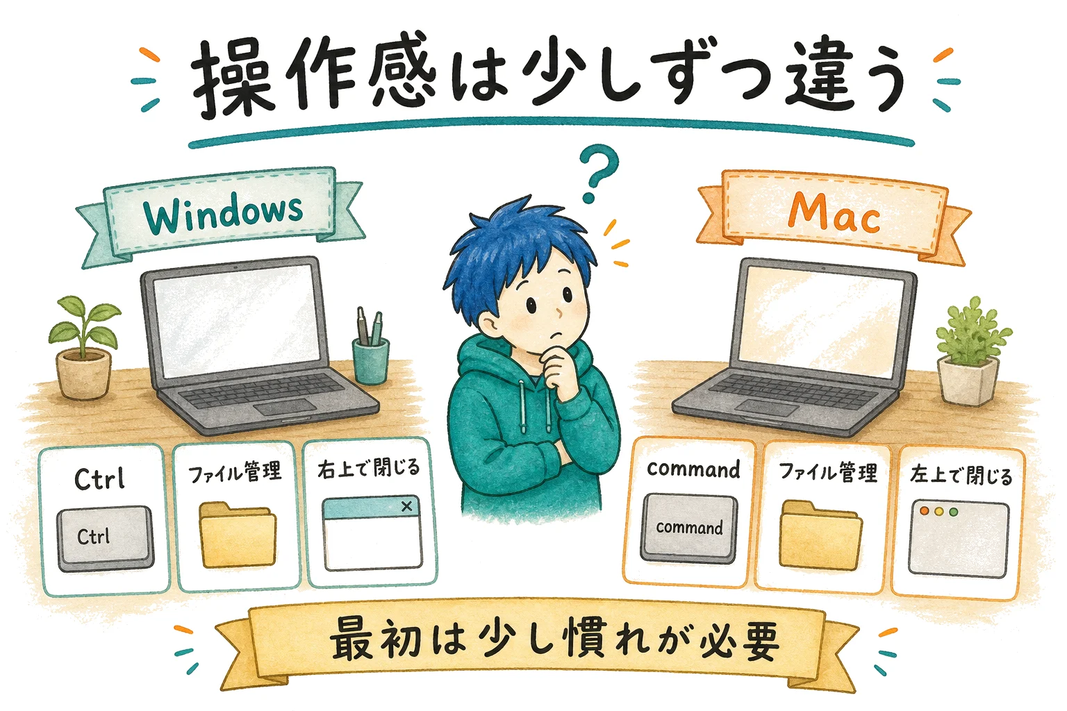 WindowsとMacの操作感の違い