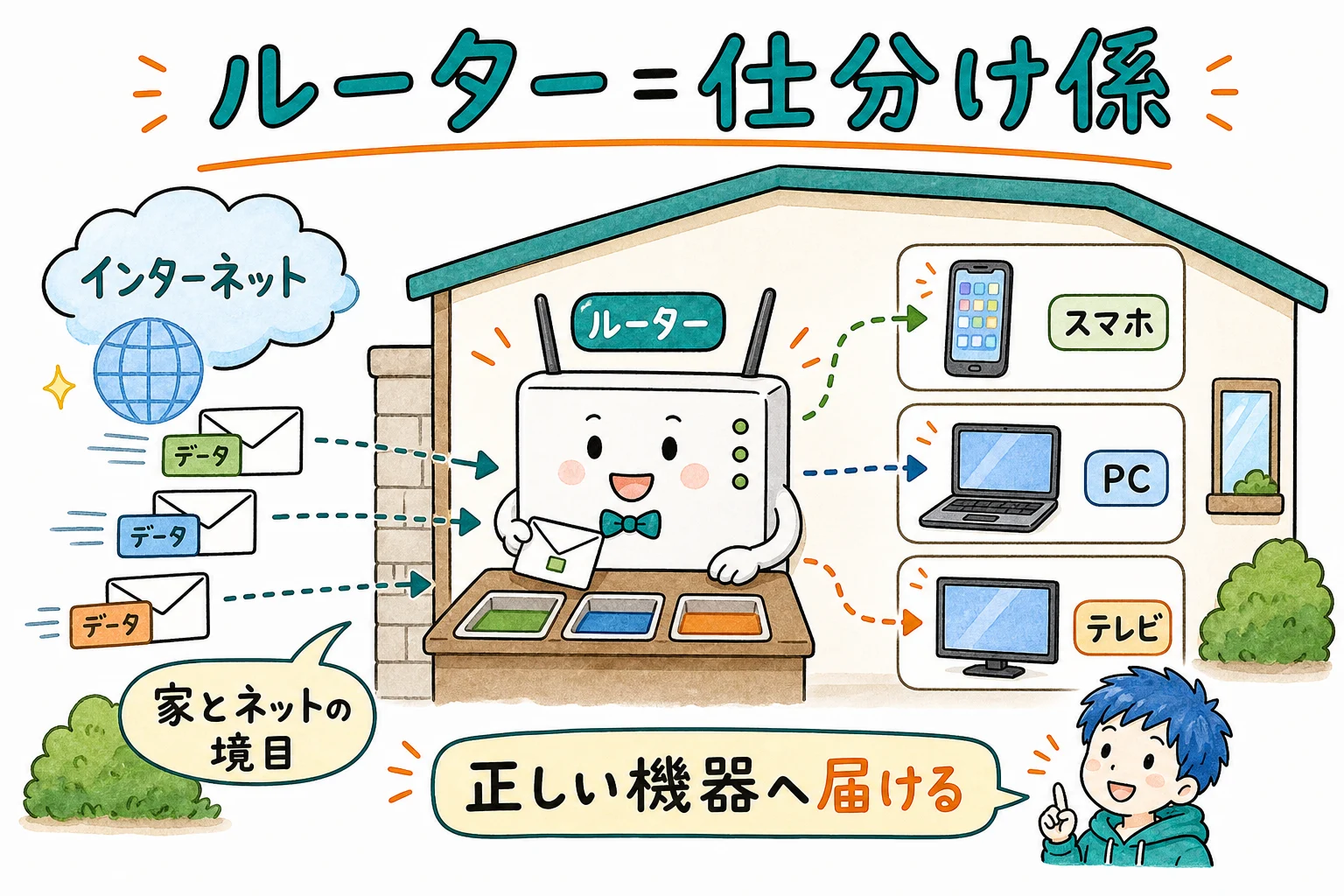 ルーター=家とネットの境目に立つ仕分け係