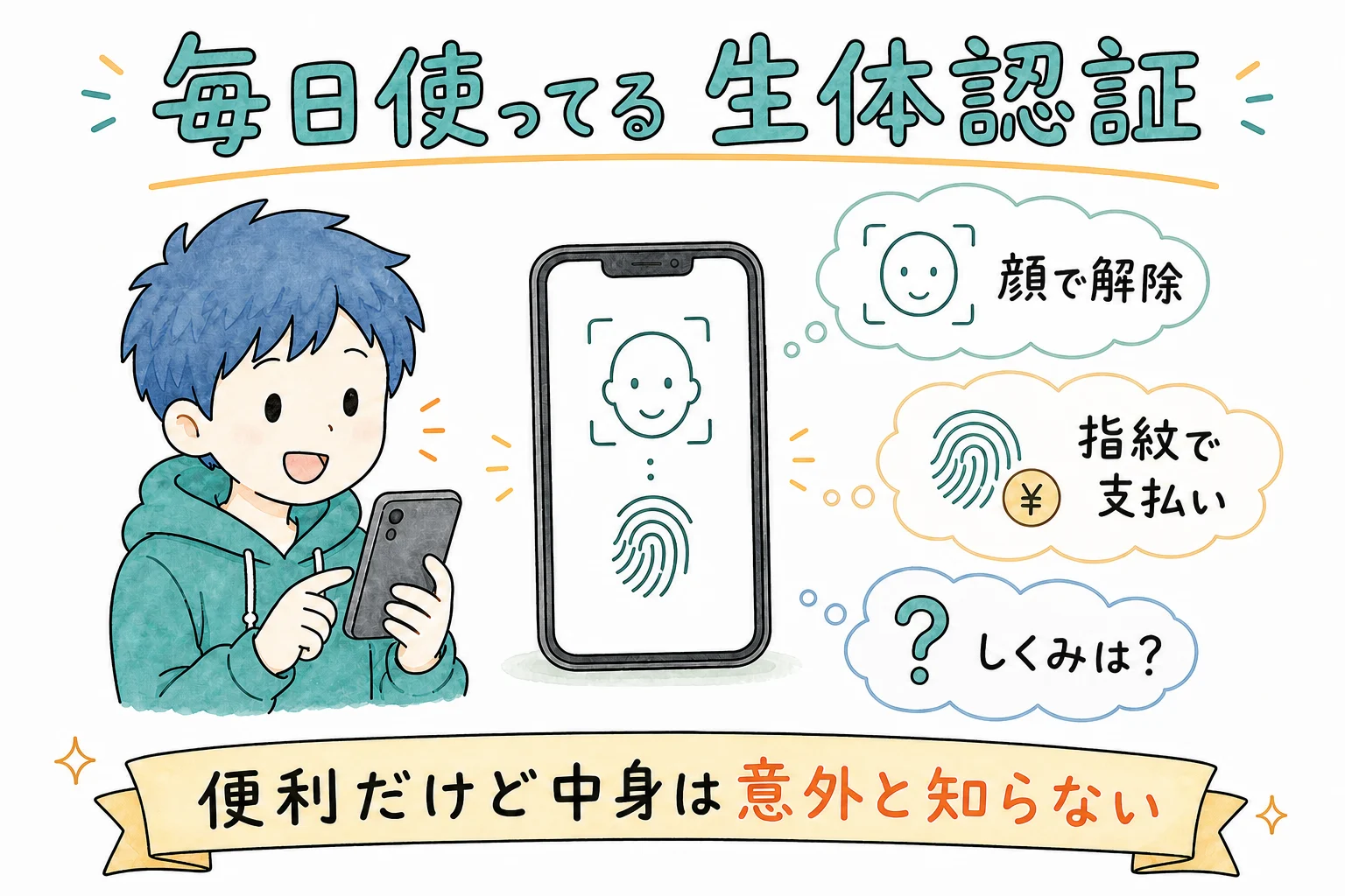毎日使ってる 顔認証・指紋認証