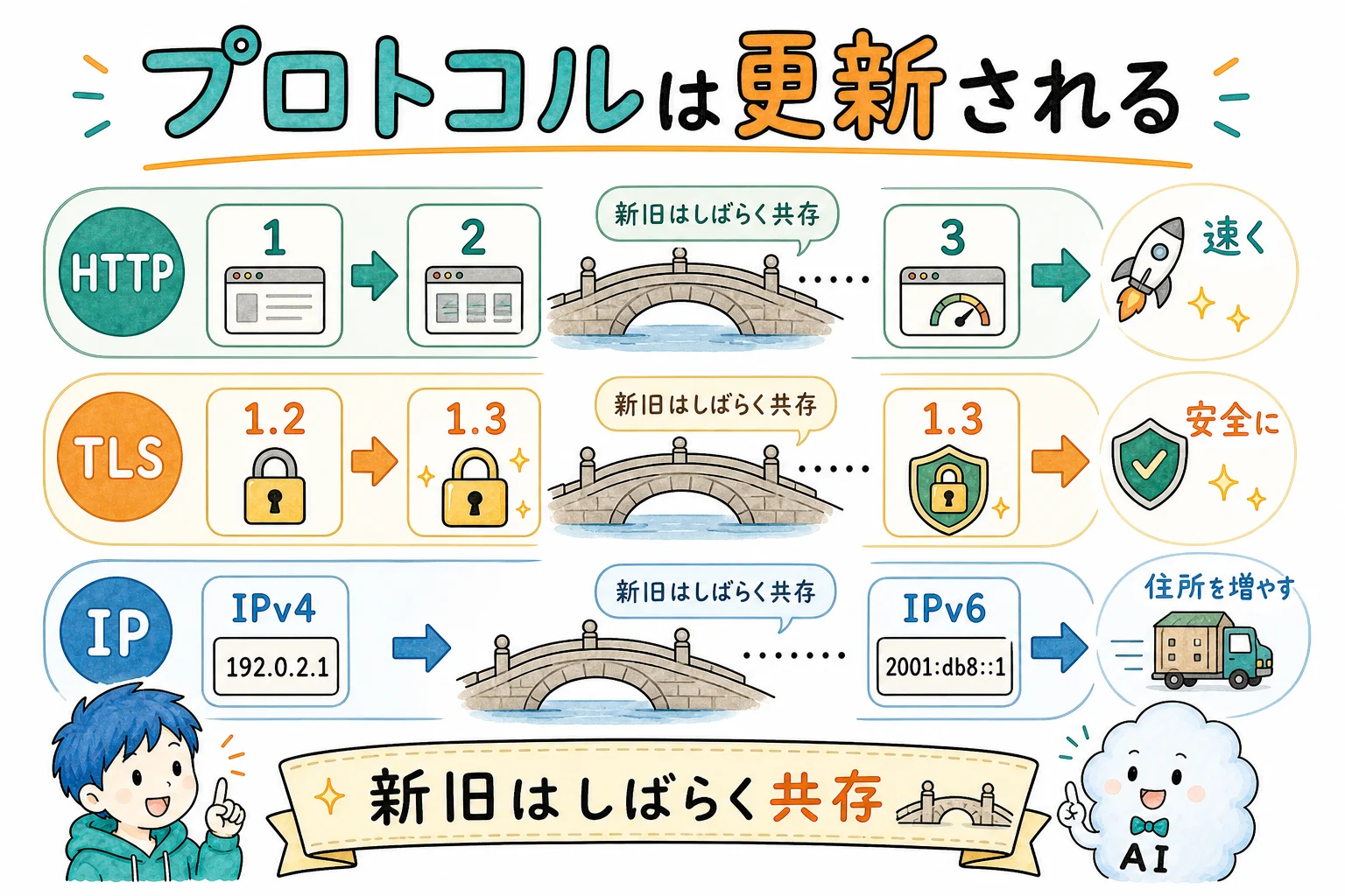 プロトコルは更新される
