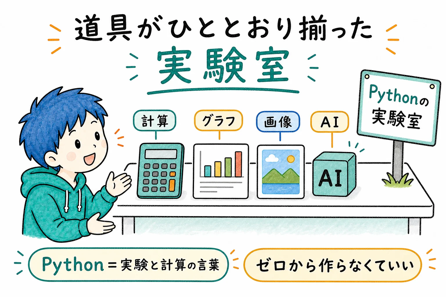 器具がひととおり揃っている実験室
