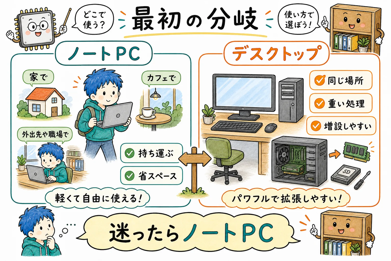 ノートPCとデスクトップの選び方